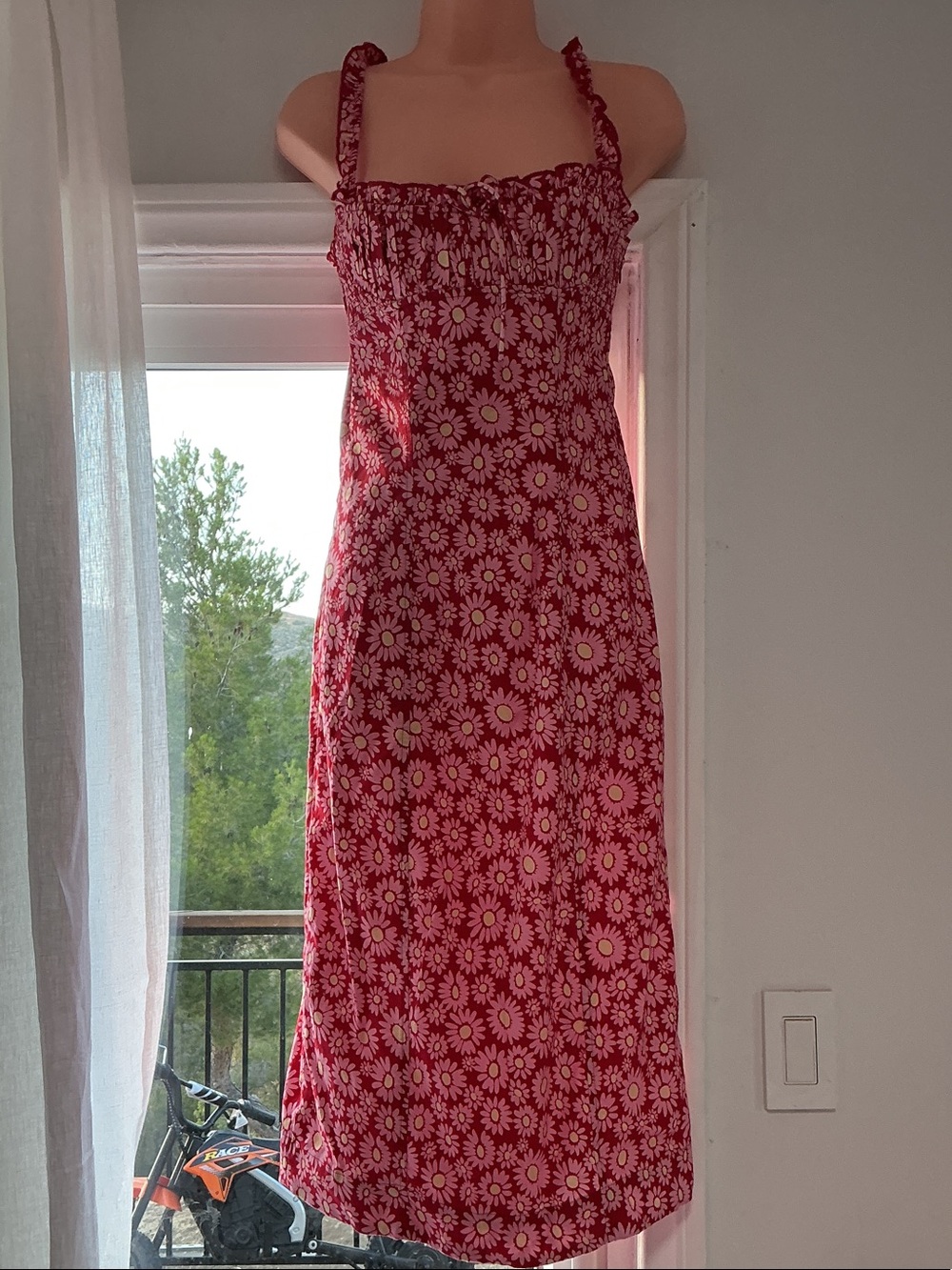 Free people Floral Pink Sundress with Daisy Print